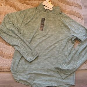 Target In Motion zipper top, workout, Size Large NWT, color green/gray